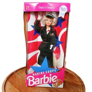 Vintage Barbie Marine Corps Doll in Black and Red Uniform NRFB